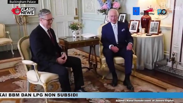 Resmi Jadi Perdana Menteri Inggris, Raja Charles III Jabat Tangan Ketua Partai Buruh Keir Starmer