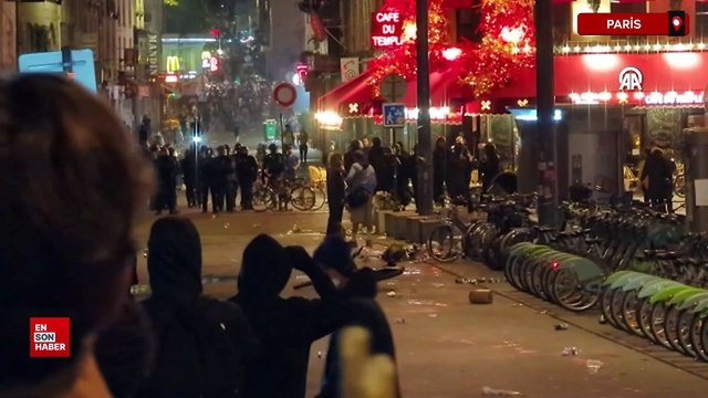 Paris'te polisten, aşırı sağ karşıtlarına biber gazıyla müdahale