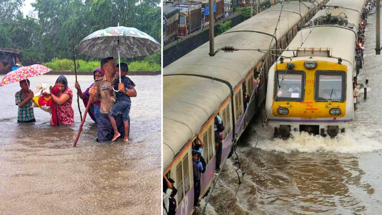 बारिश से बेहाल हुई मुंबई! जगह-जगह भरा पानी, लोकल ट्रेनों की रफ्तार भी हुई धीमी