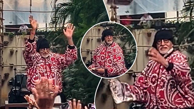Delighted Big B Waves At Sea Of Fans And Surprise Them With Goodies
