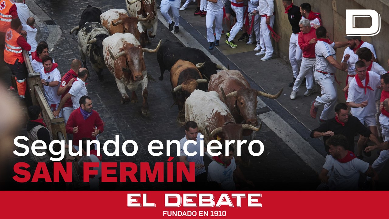 Así ha sido el segundo encierro de San Fermín 2024 con toros de Cebada Gago que deja seis  heridos