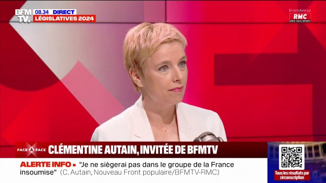 Législatives: pour Clémentine Autain, il faut qu'il y ait un consensus sur une candidature pour le poste de Premier ministre