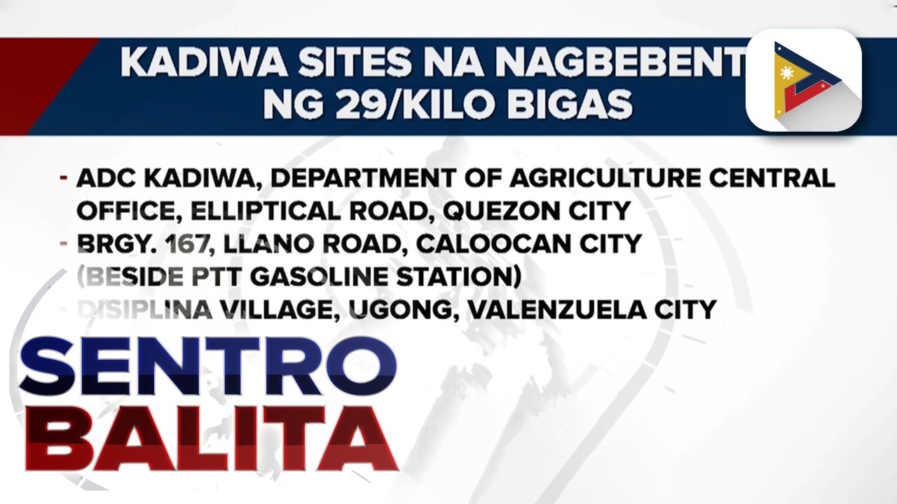 Bilang ng mga Kadiwa Store na magbebenta ng P29/kg na bigas, dodoblehin pa ayon sa D.A.
