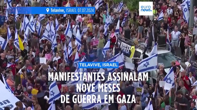 Protesto em Telavive: milhares continuam a exigir libertação de reféns israelitas em Gaza