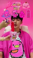 Random Pink food MUKBANG #shorts