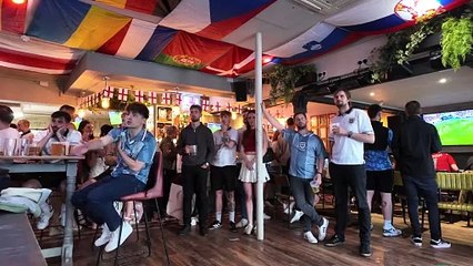 Fans in Lord John Russel celebrate England's win against Switzerland