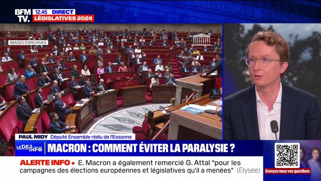 Paul Midy (député Ensemble réélu de l'Essonne): La deuxième étape, c'est exclure la France insoumise pour qu'elle ne soit pas au gouvernement