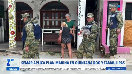 La Semar aplica el Plan Marina en Quintana Roo y Tamaulipas tras el paso de Beryl