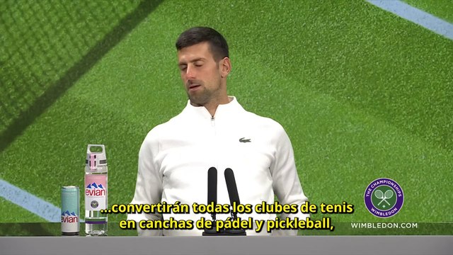 Djokovic preocupado por el avance del pádel y el cricket en el mundo: En una cancha de tenis se pueden construir tres canchas de pádel