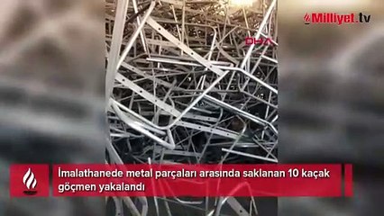 Metal parçaları arasında saklanan 10 kaçak göçmen yakalandı