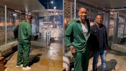 Los dobles idénticos de Martin Lawrence y Will Smith sorprendidos en una avenida de Brasil.