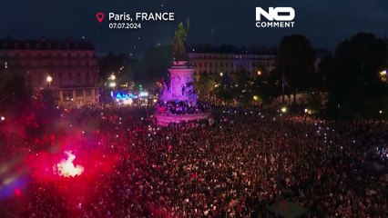 ساحة الجمهورية بباريس تعج بالمحتفلين بعد فوز تحالف اليسار