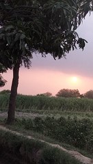 Sunset view in village