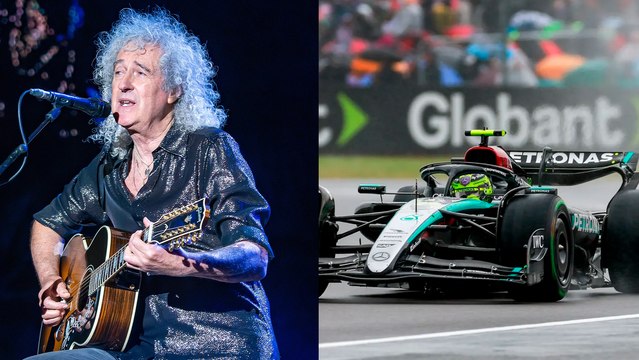 Fórmula 1: Brian May, guitarrista de Queen, fue el encargado de agitar la bandera a cuadros del GP de Gran Bretaña