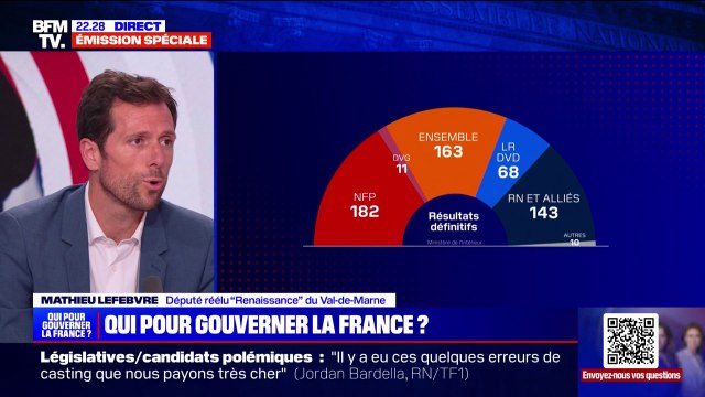 Mathieu Lefebvre (Renaissance): Les Français n'ont pas élu une Assemblée nationale pour mettre en œuvre le programme du Nouveau Front populaire