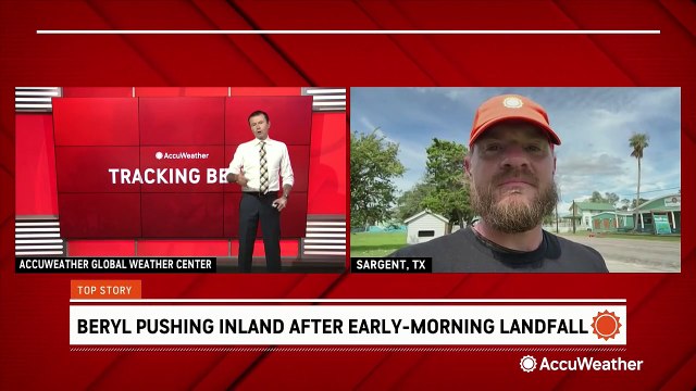 Storm surge debris covers roads in the aftermath of Hurricane Beryl