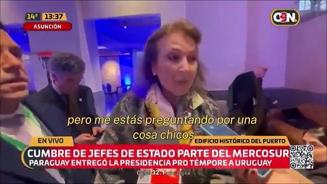 Diana Mondino se enoja con periodistas paraguayos