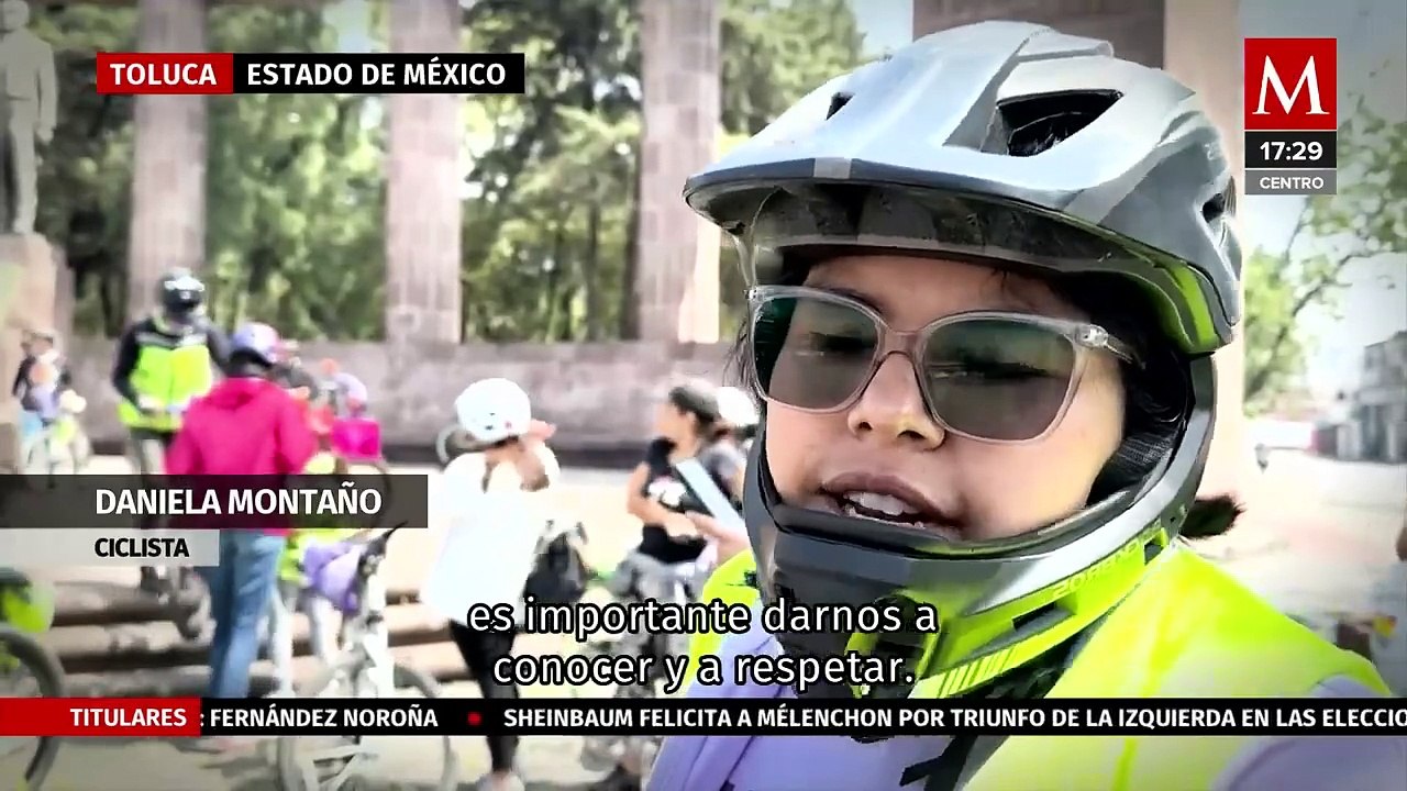 En Toluca, realizan rodada "Morras para Morras" para pedir mejores condiciones viales
