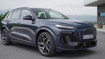 The new Audi Q6 e-tron SUV Design Preview in Plasma blue metallic