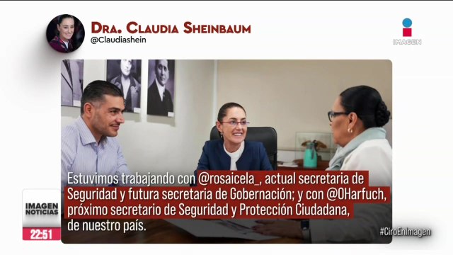 Claudia Sheinbaum se reúne con Rosa Icela Rodríguez y Omar García Harfuch