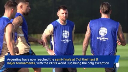 Descargar video: Messi and Argentina train ahead of Copa America semi-final