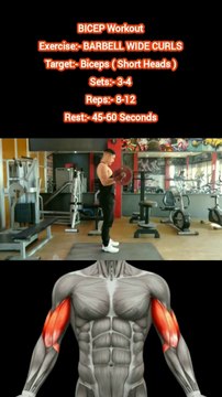 ❌ BARBELL WIDE CURLS ✔️ How can I get Bigger BICEPS? #heermlgangaputra #naturalbodybuilding #workout #exercise #fitness #gym #muscle #training