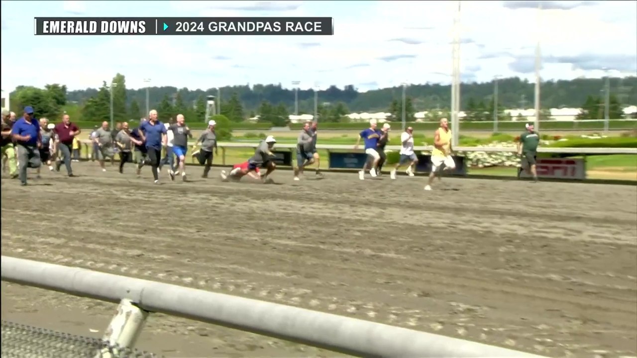 Senioren stürzen beim großelternrennen