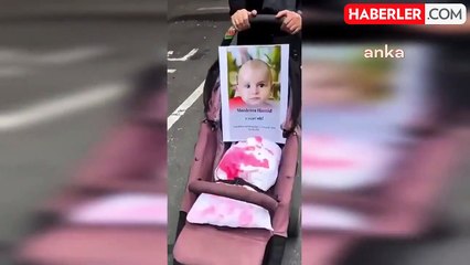 Almanya'da İsrail saldırılarını protesto eden eylemciler bebek arabalarını sürdü