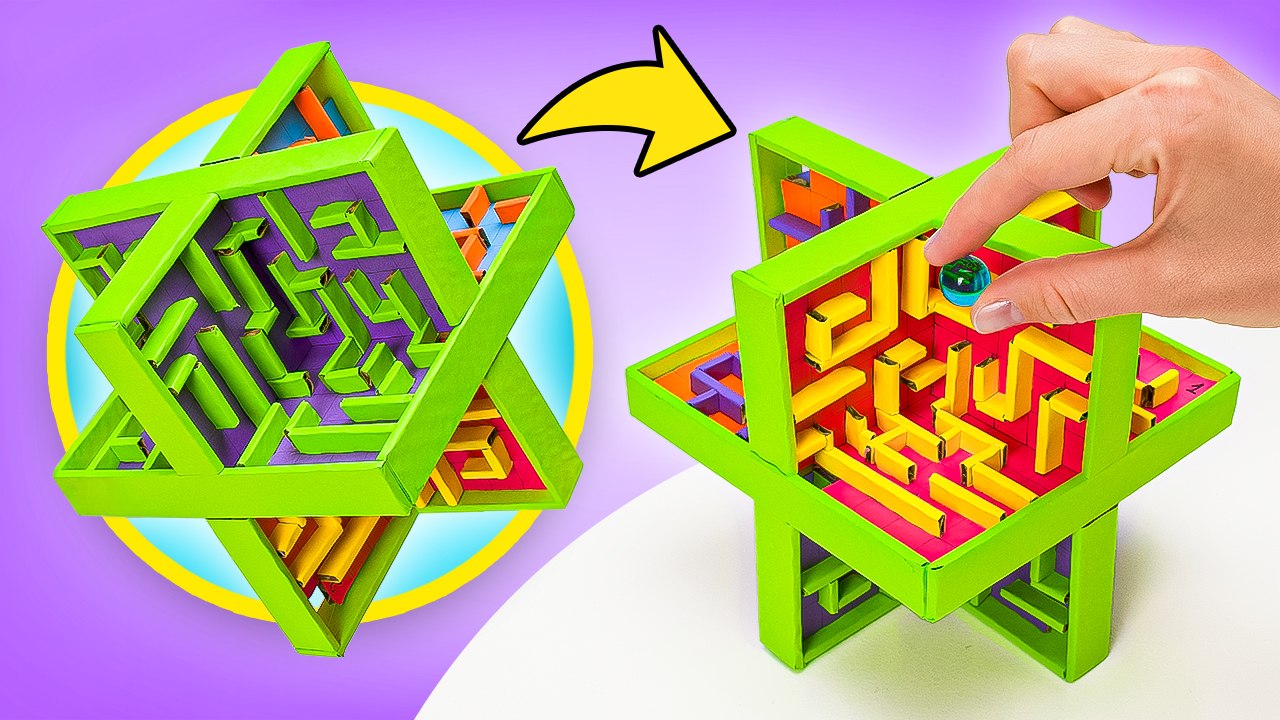 GÉNIAL ! Comment créer un labyrinthe 3D coloré en carton || DIY AMUSANT ET FACILE À FAIRE