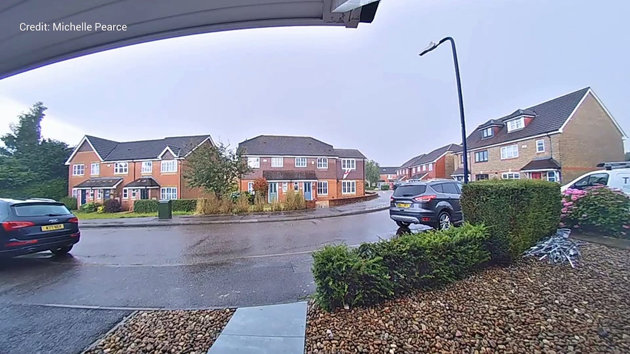 Lightning bolt strikes house