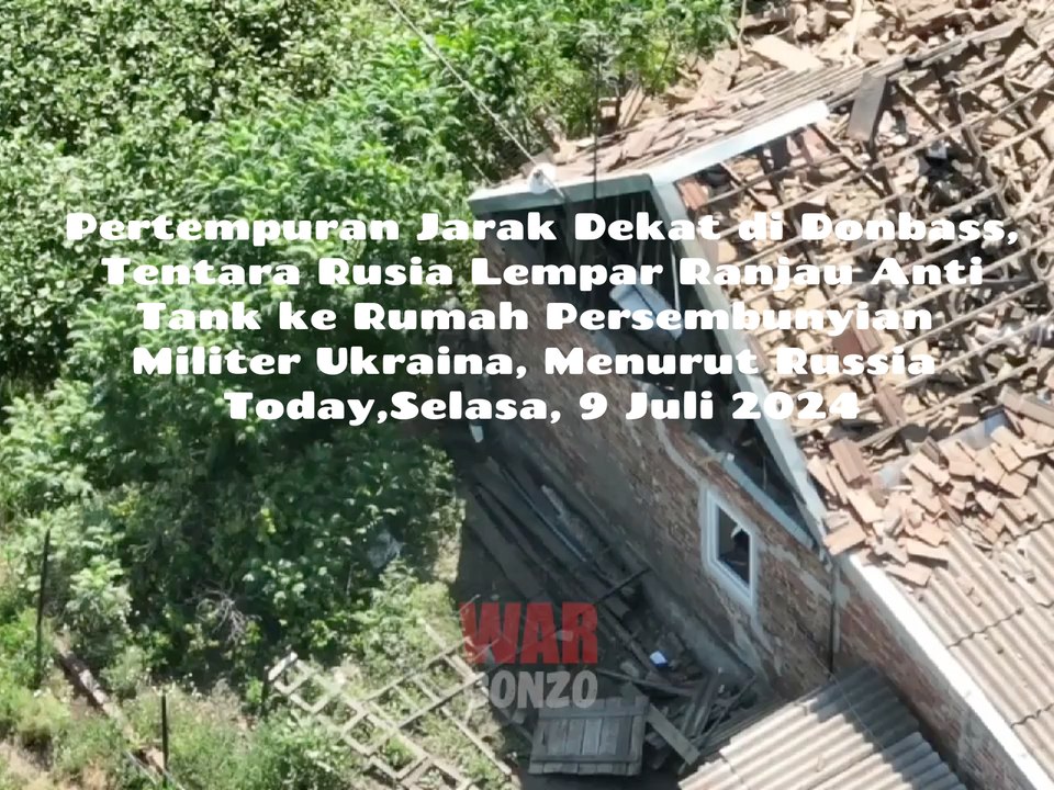 Ini Penampakan Perang Jarak Dekat di Novgorodskoe, Donetsk Utara, Donbas Perlihatkan Tentara Rusia Lempar Ranjau Anti Tank ke Dalam Rumah Persembunyian Tentara Ukraina, Menyebabkan Kepulan Asap Tinggi, Menurut Russia Today, Selasa, 9 Juli 2024