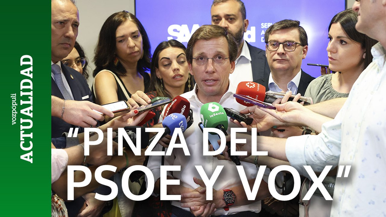 Almeida critica la "pinza" del PSOE y Vox contra PP