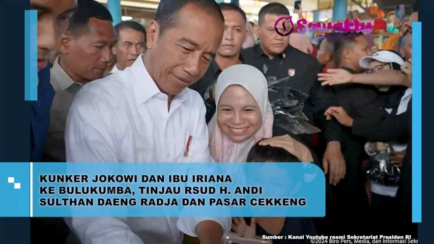 Keseruan Presiden Jokowi yang Ajak Ibu Iriana Kunjungan Kerja ke Bulukumba Tinjau RSUD dan Pasar Cekkeng