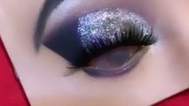 purple and black smokey | eye makeup by Inshaali. | Makeup