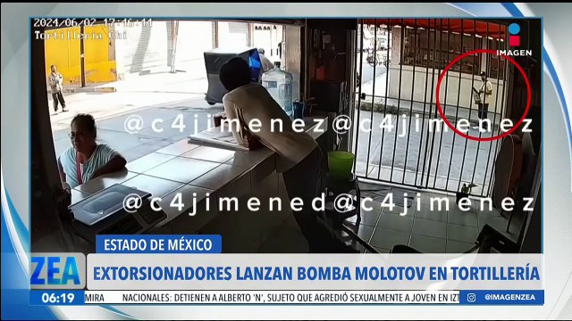 VIDEO: Extorsionadores lanzan bomba molotov a tortillería en Chimalhuacán