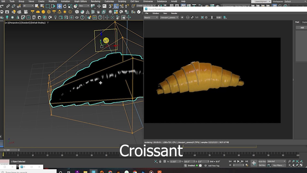 How to Model a 3D Croissant in 3ds Max | Beginner Tutorial | Blend Box | Path Deform | Garment #3d