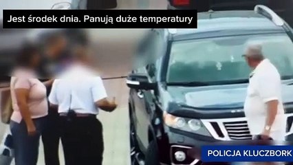 Świadkowie uratowali dziecko pozostawione w rozgrzanym samochodzie pod galerią handlową w Kluczborku