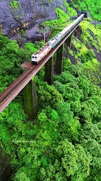 _You must have never seen such a waterfall with a train passing view.__._._ Do not repost without permission _However sharing in story wll be appreciated _._.__reelkarofeelkaro _reelitfeelit _maharashtra _maharashtra_ig _indianrailwa(