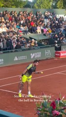 Stan Wawrinka crushing the ball in Bordeaux 
