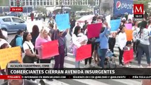 Comerciantes bloquean avenida Insurgentes en CdMx; denuncian extorsión por parte de autoridades