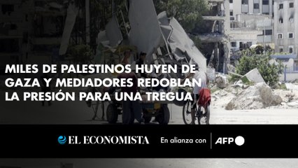 Miles de palestinos huyen de Gaza y mediadores redoblan la presión para una tregua