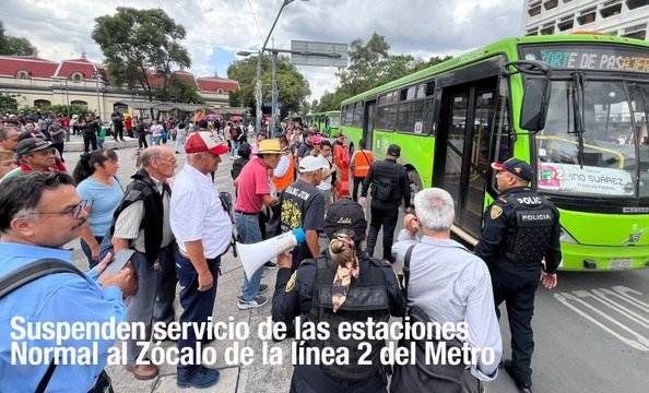 Suspenden servicio de las estaciones Normal al Zócalo de la la línea 2 del Metro