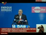 Candidato Enrique Márquez invita al pueblo venezolano a confiar en la transparencia del CNE