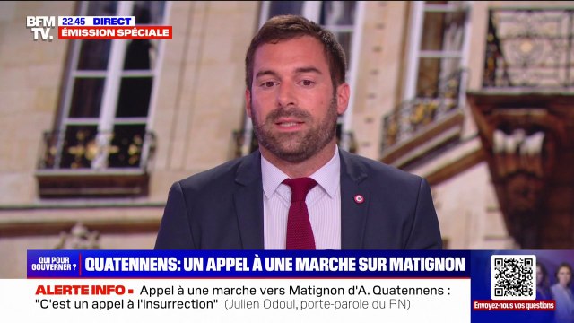 Appel d'Adrien Quatennens à marcher vers Matignon: C'est un appel à l'insurrection, c'est un message fasciste , affirme Julien Odoul (RN)