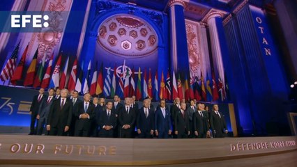 Pedro Sánchez arriba a la ceremonia que celebra los 75 años de la OTAN