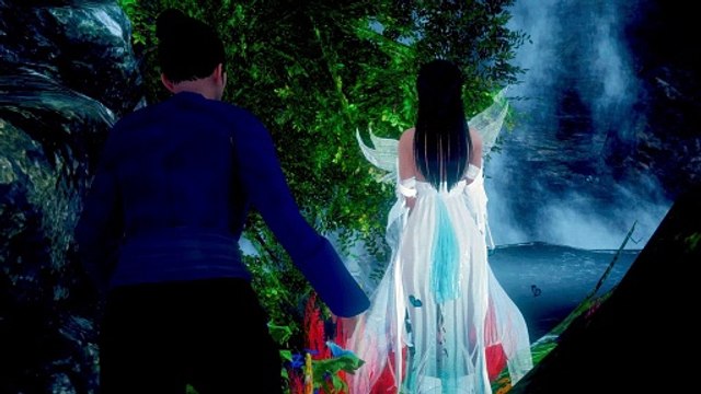 Xiaolongnü was hit on her acupuncture points and could not move; A Taoist priest quietly covered her eyes from behind 小龍女被點中穴道，動彈不得 一個道士悄悄從背後蒙住了她的雙眼 The Legend of Condor Heroes 神鵰俠侶 Comic Manga AI Anime 3D