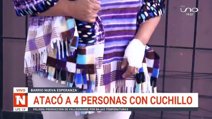 atacó a cuatro personas con cuchillo