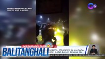Ilang commuter at motorista, stranded sa kalsada dahil sa baha at landslide; Ilang bahay, binaha rin | Balitanghali