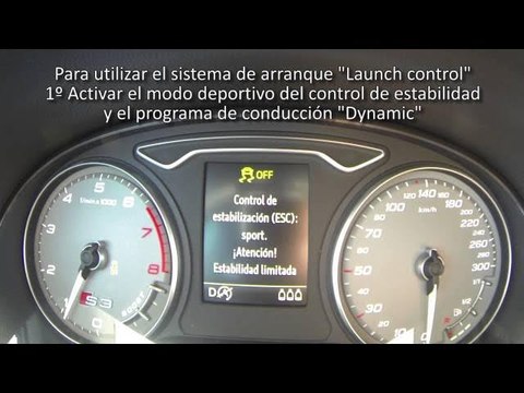 Audi S3. Modelo 2013. Aceleración desde 0 a 100 km/h con Launch control