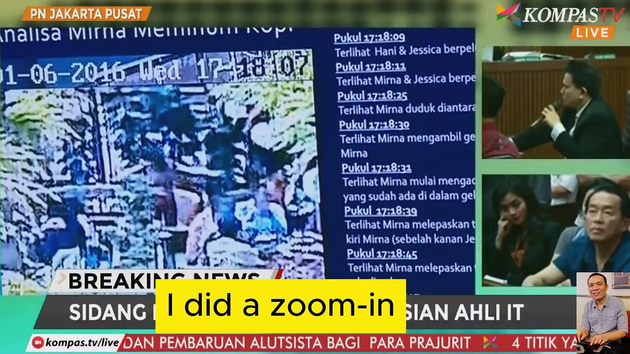EVIDENCE 3: INDONESIAN POLICE OFFICERS MANIPULATING THE POSITION OF THE STIRRER